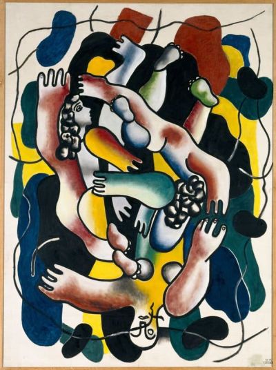 art oil painting reproduction of  Fernand Leger, Les Plongeurs Polychromes 1942-1946 museum quality handmade