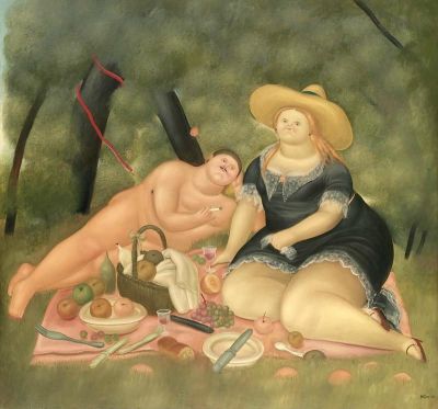 art oil painting reproduction of  Fernando Botero Breakfast On The Grass 1969 museum quality handmade