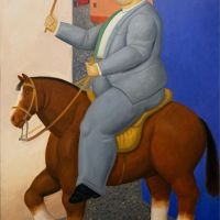 Fernando Botero Hombre A Caballo 2015 artwork on canvas