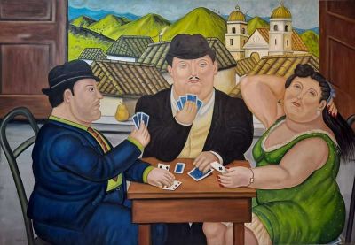 art oil painting reproduction of  Fernando Botero The Card Player museum quality handmade