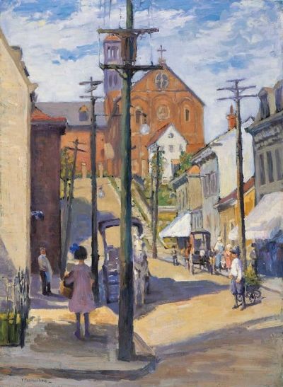 art oil painting reproduction of  Frances Farrand Dodge Pavilion Street Mount Adams Ca. 1920 museum quality handmade