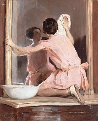 art oil painting reproduction of  Francesco Galante The Little Housewife 1932 museum quality handmade