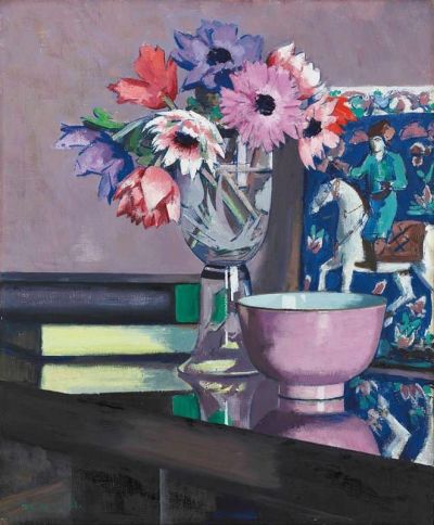 art oil painting reproduction of  Francis C.b. Cadell Still Life Anemones - 1931 museum quality handmade