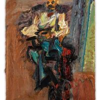 Frank Auerbach David Landau Seated Ii 1992 Hand Painted Reproduction