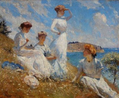 art oil painting reproduction of  Frank W. Benson Summer 1909 museum quality handmade