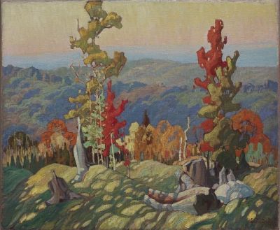 art oil painting reproduction of  Franklin Carmichael Festive Autumn 1921 museum quality handmade