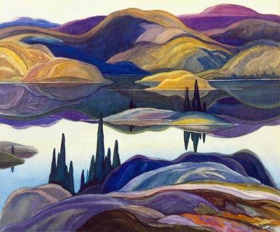 art oil painting reproduction of  Franklin Carmichael Mirror Lake - 1929 museum quality handmade