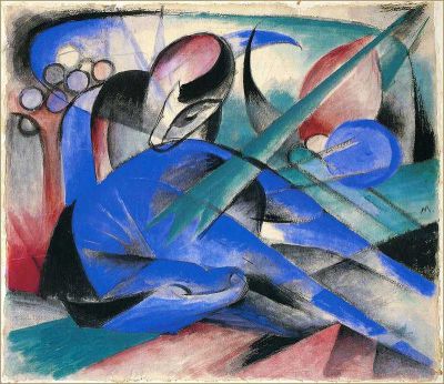 art oil painting reproduction of  Franz Marc Horse Asleep 1913 museum quality handmade