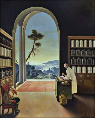 art oil painting reproduction of  Franz Sedlacek Pharmacy museum quality handmade