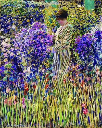 art oil painting reproduction of  Frederick Carl Frieseke Lady In A Garden museum quality handmade