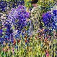 Frederick Carl Frieseke Lady In A Garden Hand Painted Reproduction