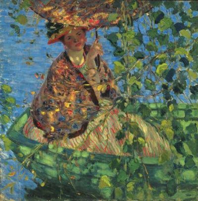 art oil painting reproduction of  Frederick Carl Frieseke Through The Vines Ca. 1908 museum quality handmade