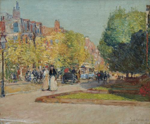 Frederick Childe Hassam Marlborough Street Boston Ca. 1889 museum quality