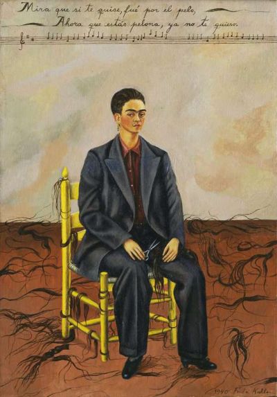 art oil painting reproduction of  Frida Kahlo Self-portrait With Cropped Hair museum quality handmade