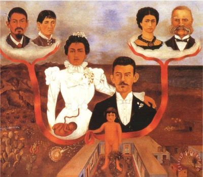 art oil painting reproduction of  Frida Kalo My Grandparents My Parents And Me museum quality handmade
