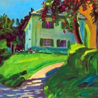 Gabriele M Nter Sommer Haus Mit Apfelbaum 1908