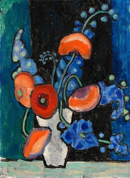 Gabriele Munter Still Life With Flowers In A White Vase 1940 museum quality