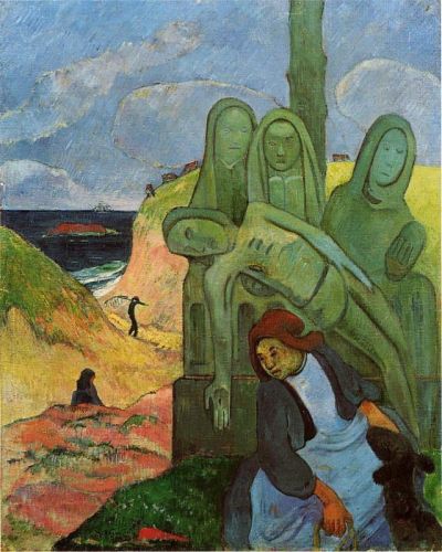 art oil painting reproduction of  Gauguin Calvaire Breton museum quality handmade