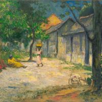 Gauguin Paul Femmes Et Chevre Dans Le Village