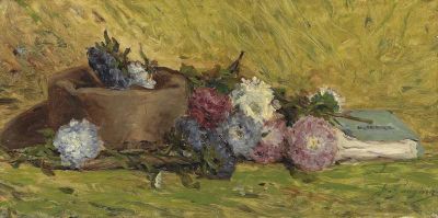 art oil painting reproduction of  Gauguin Paul Reine-marguerites Chapeau Et Livre 1876 museum quality handmade