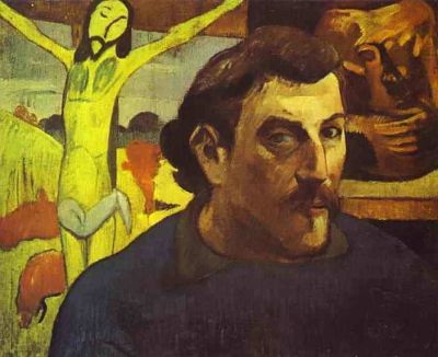 art oil painting reproduction of  Gauguin Self Portrait With The Yellow Christ museum quality handmade