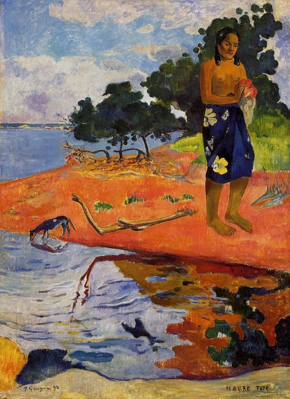 Gauguin She Goes Down To The Fresh Water - Haere Pape museum quality