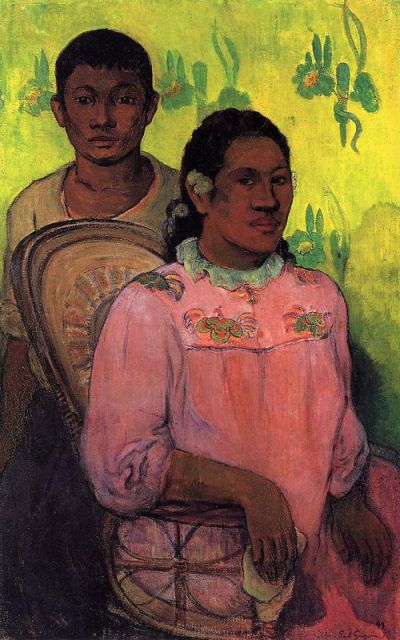 art oil painting reproduction of  Gauguin Tahitian Woman And Boy museum quality handmade