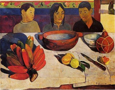 art oil painting reproduction of  Gauguin The Meal - The Bananas museum quality handmade