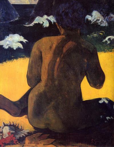 art oil painting reproduction of  Gauguin Woman By The Sea museum quality handmade