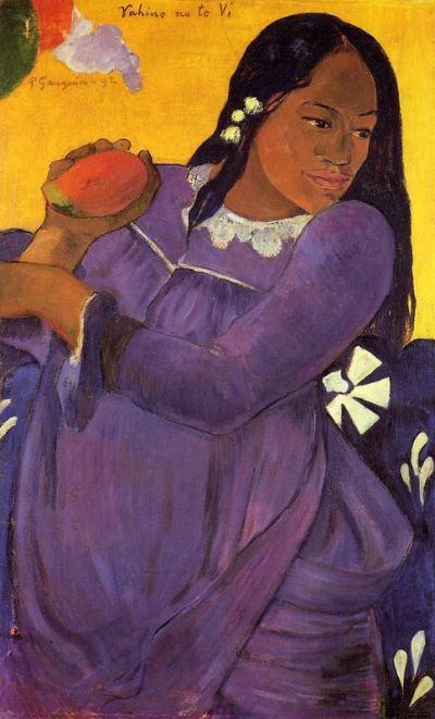 art oil painting reproduction of  Gauguin Woman With A Mango museum quality handmade