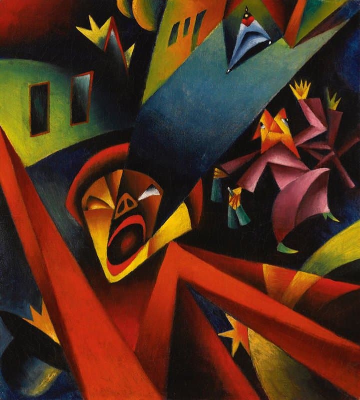 Georg Scholz Nachtlicher Larm - Bruit Nocturne - 1919 museum quality