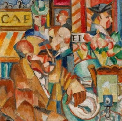 art oil painting reproduction of  Georg Tappert Cafe - 1917 museum quality handmade