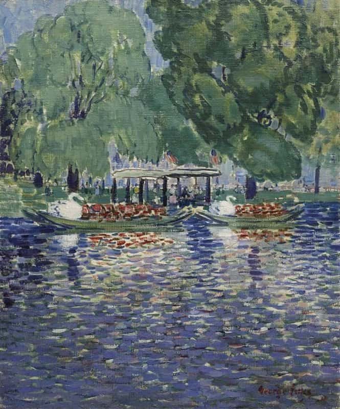 George Benjamin Luks The Swan Boats Ca. 1922 museum quality