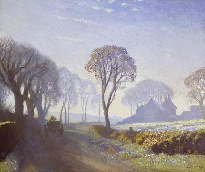 George Clausen The Road Winter Morning 1923 museum quality