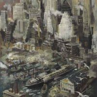 George Grosz New York Harbor 1936