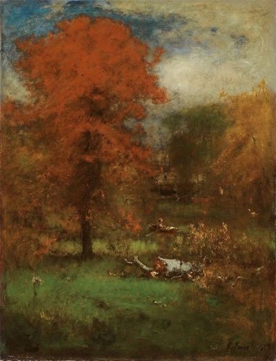 art oil painting reproduction of  George Inness American 1825 1894 The Mill Pond 1889 museum quality handmade