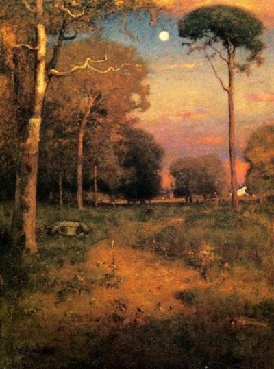 art oil painting reproduction of  George Inness Early Moonrise Florida 1893 museum quality handmade