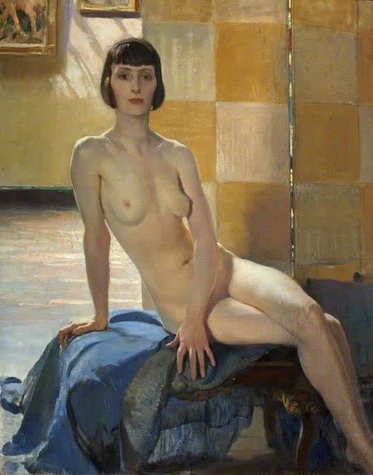 George Spencer Watson Sunlight Nude - Ca. 1920 museum quality