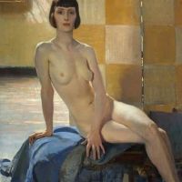 George Spencer Watson Sunlight Nude - Ca. 1920 Hand Painted Reproduction