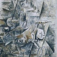 Georges Braque Clarinet And Bottle Of Rum On A Mantelpiece