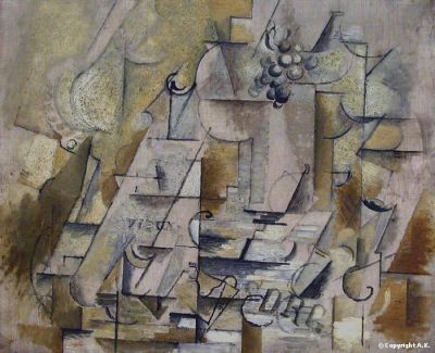 art oil painting reproduction of  Georges Braque Compotier Bouteille Et Verre museum quality handmade