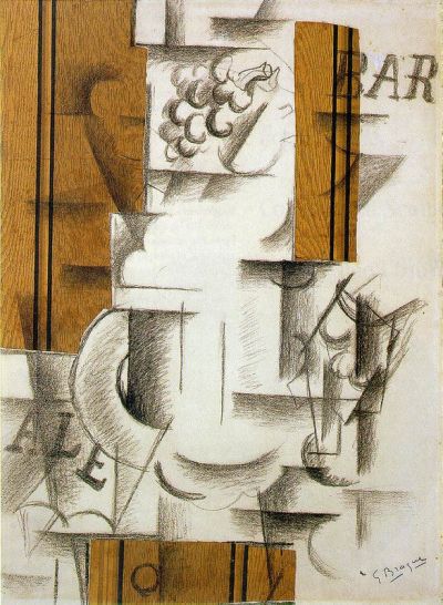 art oil painting reproduction of  Georges Braque Fruit Dish And Glass museum quality handmade