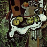Georges Braque Fruit On A Tablecloth With A Fruitdish