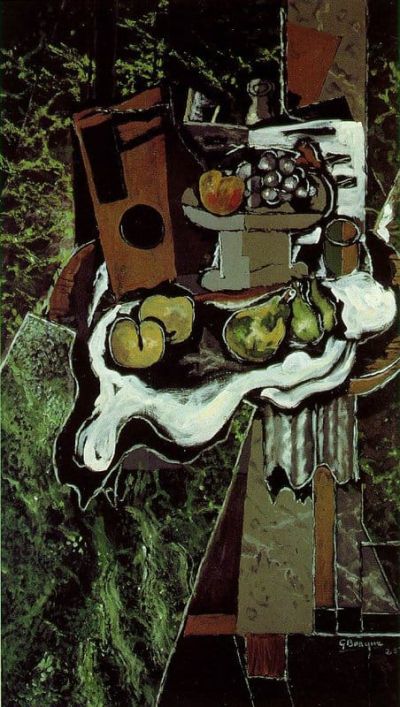 art oil painting reproduction of  Georges Braque Fruit On A Tablecloth With A Fruitdish museum quality handmade