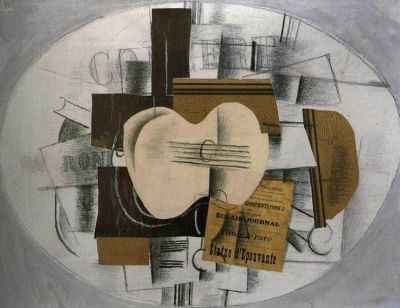 art oil painting reproduction of  Georges Braque Guitar - Program Statue D Epouvante museum quality handmade