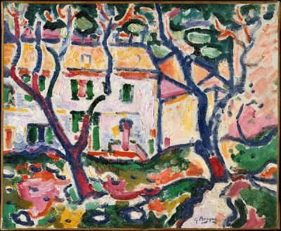 art oil painting reproduction of  Georges Braque House Behind Trees museum quality handmade