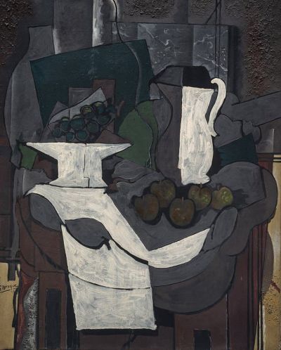 art oil painting reproduction of  Georges Braque The Bowl Of Grapes museum quality handmade