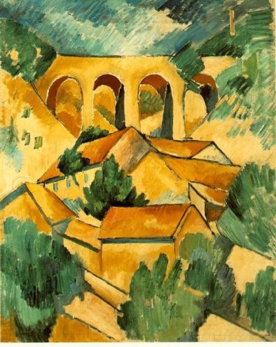 art oil painting reproduction of  Georges Braque Viaduct At Estaque 1908 museum quality handmade