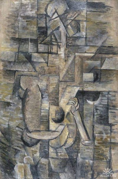 art oil painting reproduction of  Georges Braque Woman With A Mandolin museum quality handmade