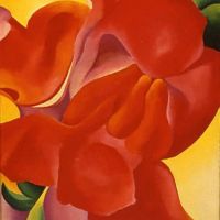 Georgia O Keeffe Red Canna 1923 Hand Painted Reproduction